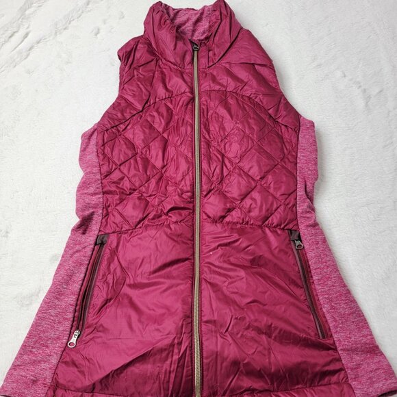Lululemon Women's Berry Rumble Down For A Run Slim Full-Zip Puffer Vest Size 6 - Picture 2 of 7
